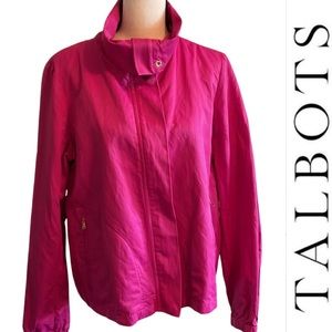 Talbots Fuchsia All Weather Windbreaker Jacket Size 12